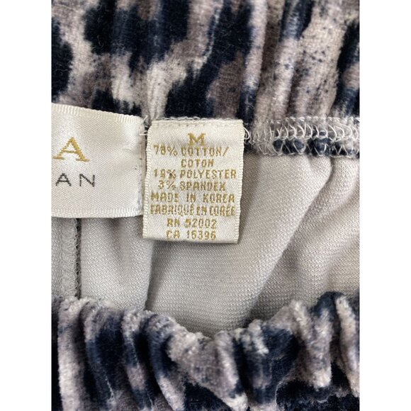 Vintage 90's Dana Buchman Womens Leopard Print Elastic Waist Soft Velour Pants M - Picture 6 of 11